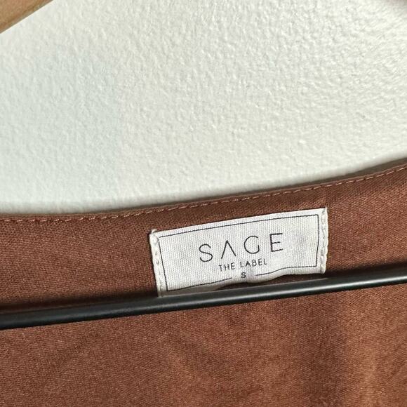 Sage the Label Brown Floral Balloon Sleeve Surplice Bodysuit Size Small - Picture 4 of 10